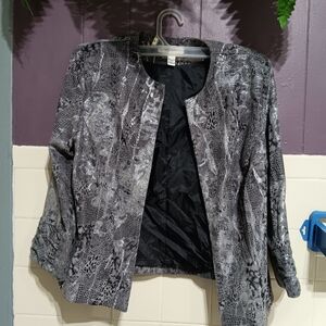Black white Gray Silver.small ladies jacket. Dressbarn